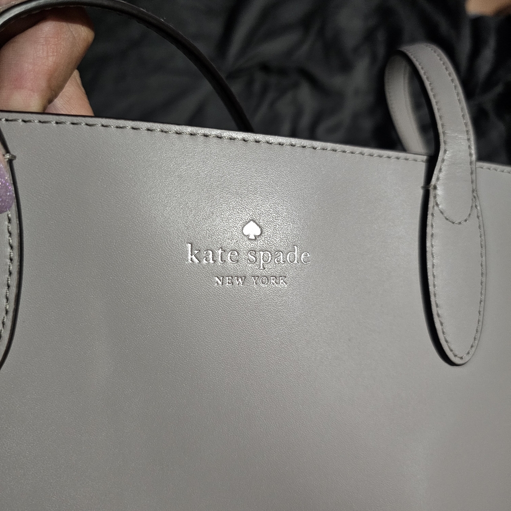 Kate Spade Light Gray Leather Tote
